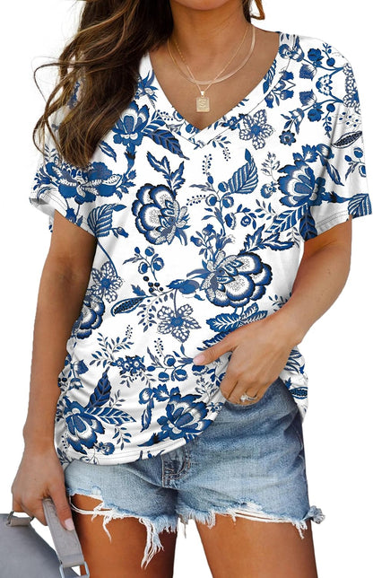 WIHOLL V-Neck Dolman Top with Side Shirring