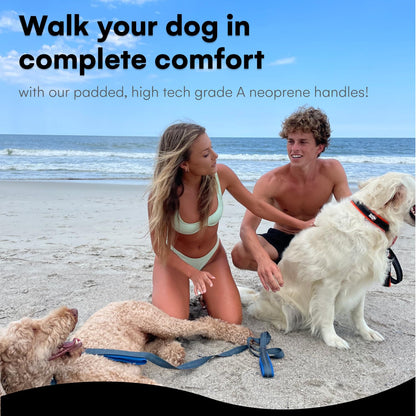 RhinoGrip Aqua: Double Handle Reflective Dog Leash