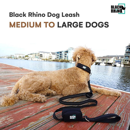 RhinoGrip Aqua: Double Handle Reflective Dog Leash