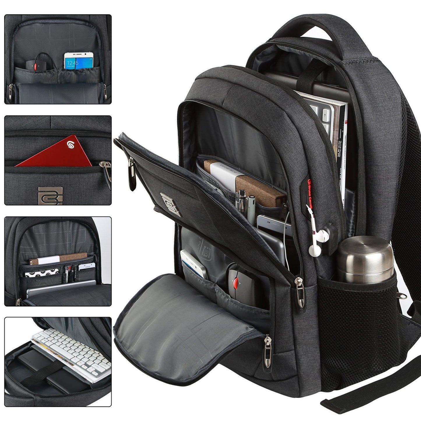 SecureSlim Laptop Backpack with USB & Water Resistance