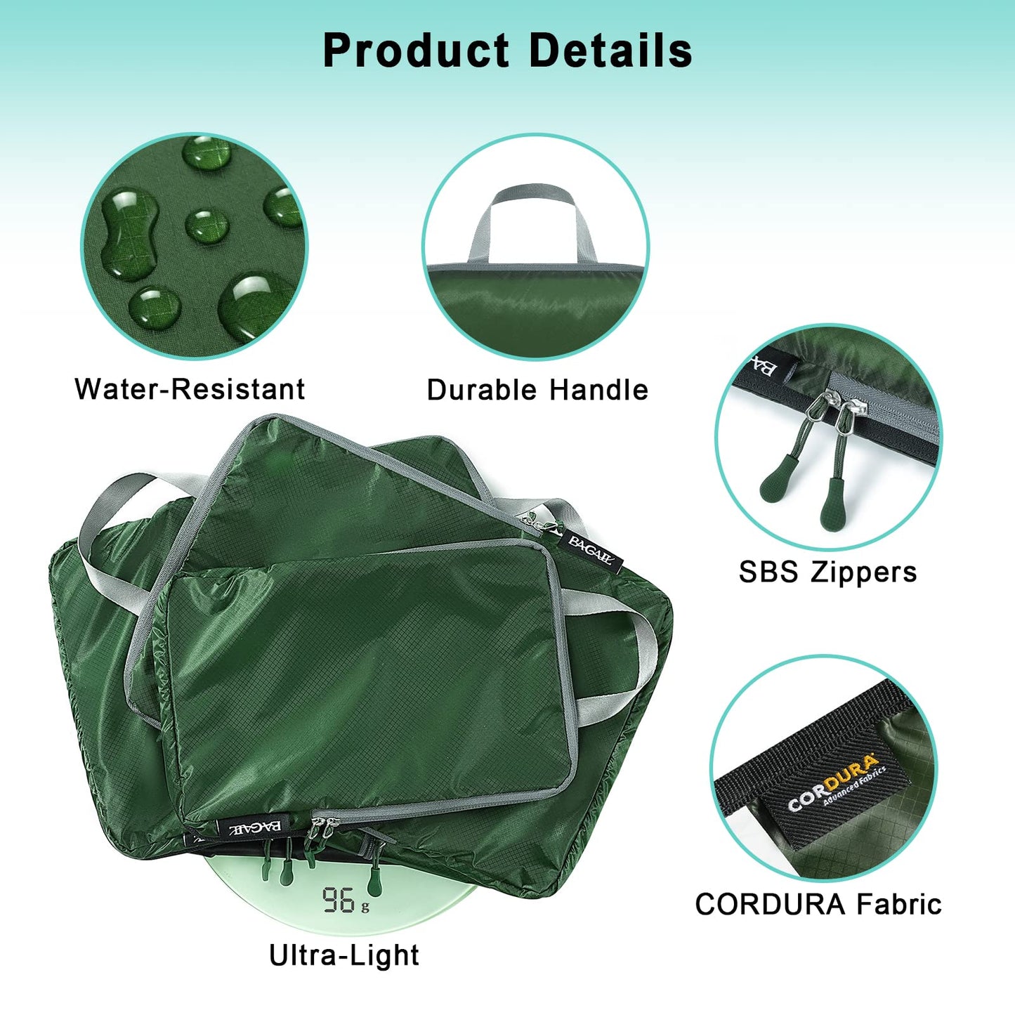 BAGAIL Travel Compression Cubes Set for Packing Ease