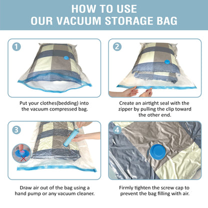 CozyVac Travel Bags with Pump - 6 Pack Space Savers