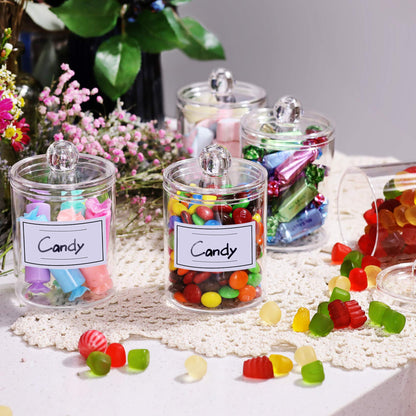 Clear Acrylic Qtip Dispenser Set - 4 Pack