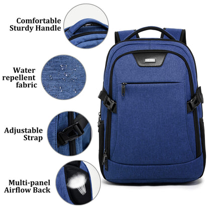 DUSLANG Travel Laptop Backpack with USB Port - Black