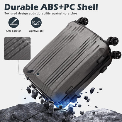 Coolife Expandable Spinner Luggage Set - 3 Piece