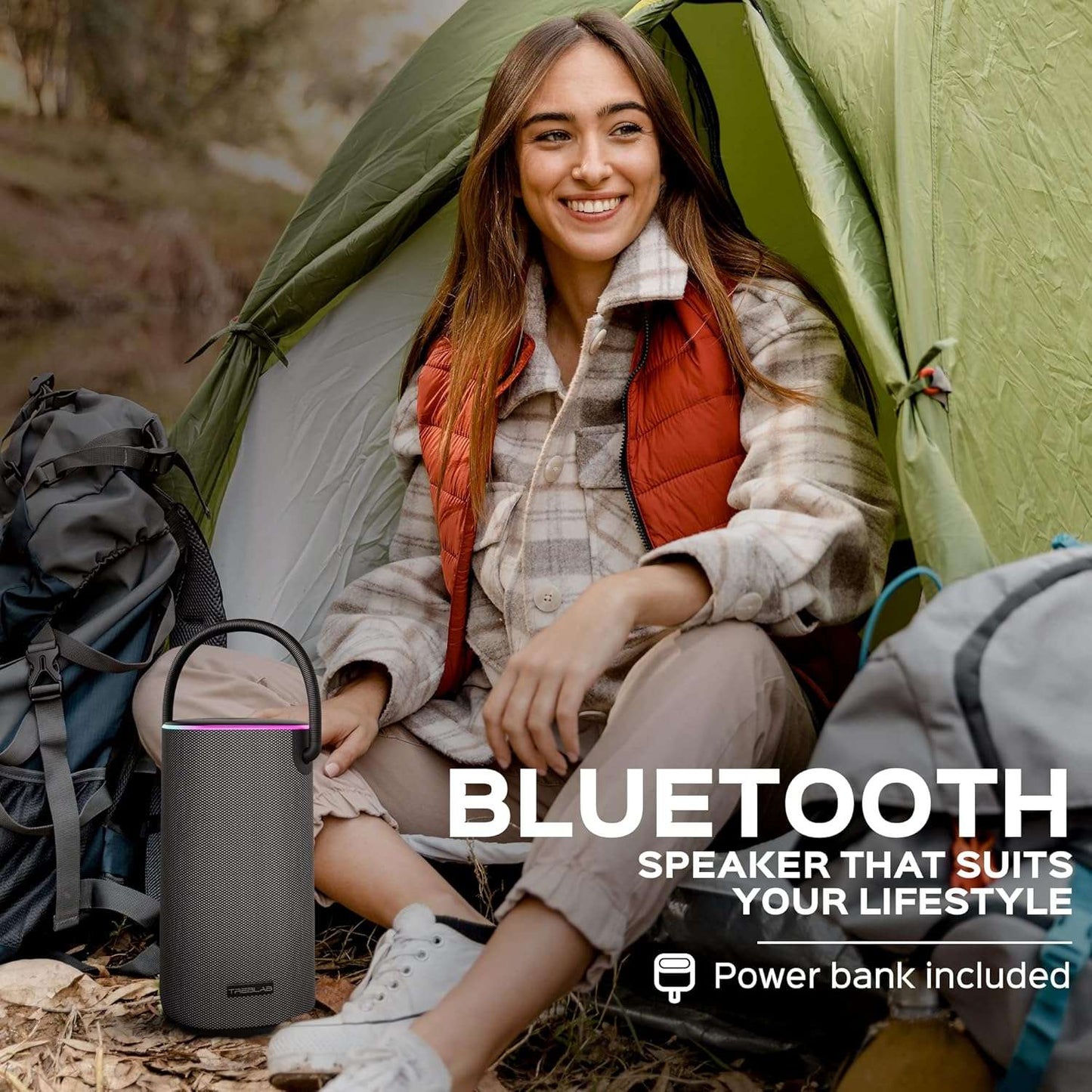 TREBLAB BassBoost Bluetooth Speaker with RGB Glow