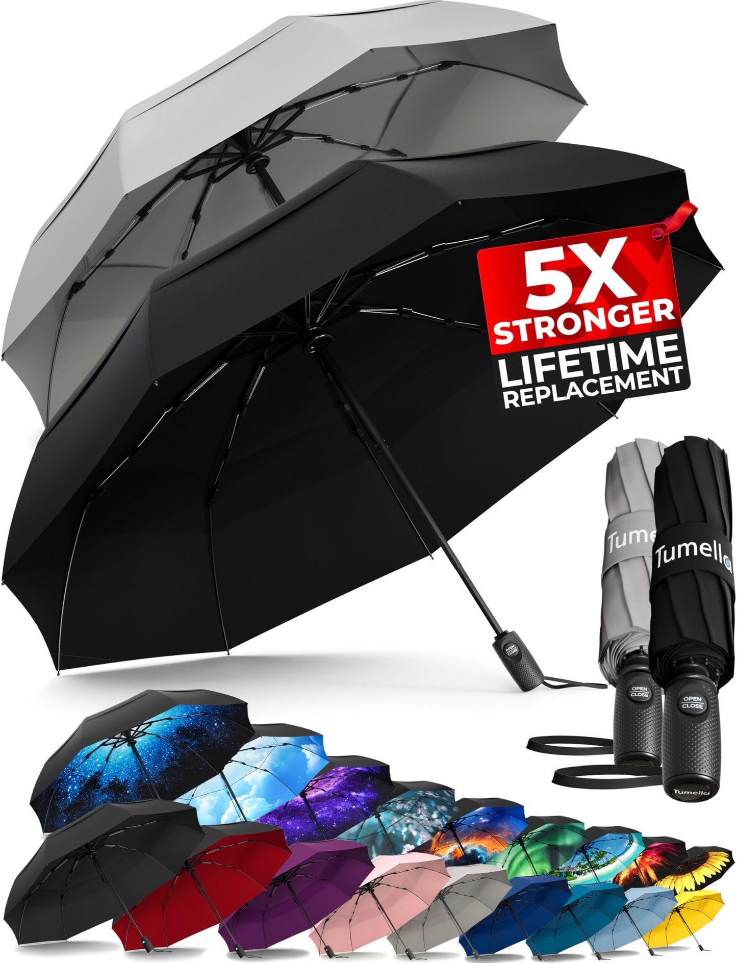 TUMELLA Elite Windproof Travel Umbrella