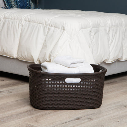 Ivory Wicker Mind Reader 40L Laundry Basket