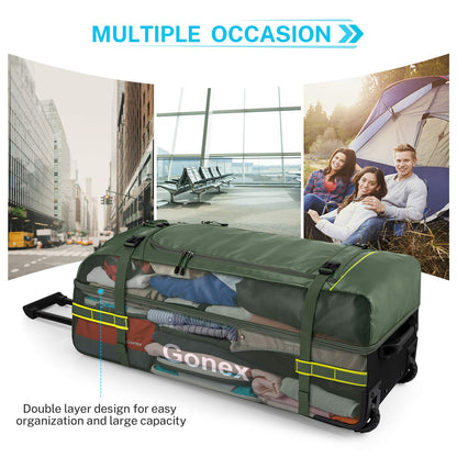 Gonex 70L Wheeled Duffle - Olive Green Travel Bag