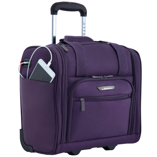 TPRC Smart Purple Underseat Carry-On with USB Port