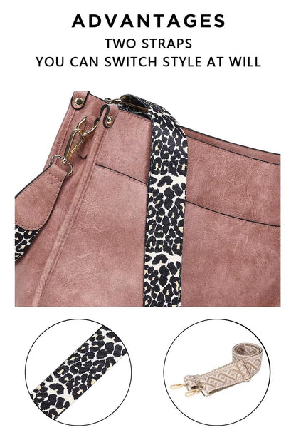 AUYOCO Chic Vegan Leather Crossbody Bag with Strap