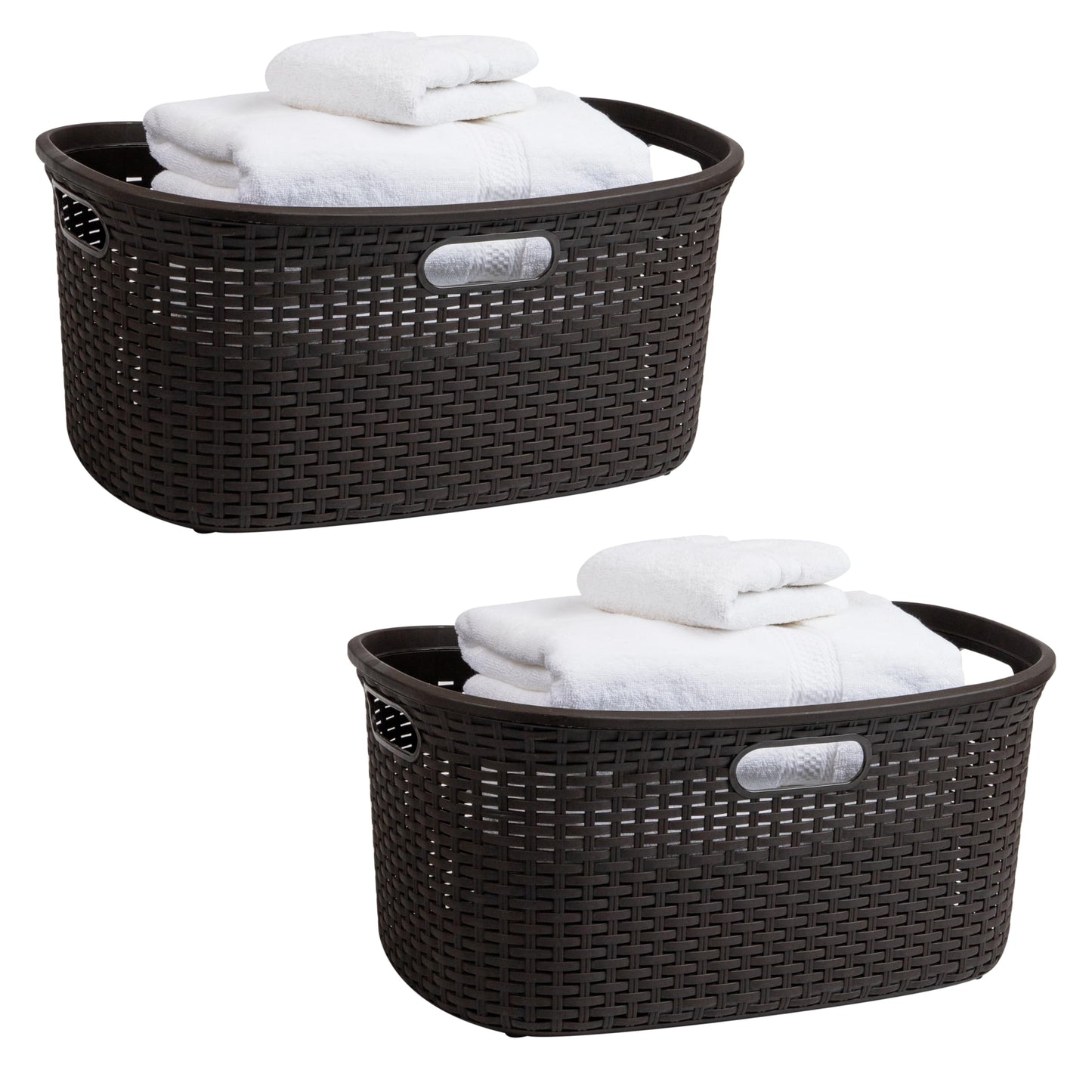 Ivory Wicker Mind Reader 40L Laundry Basket