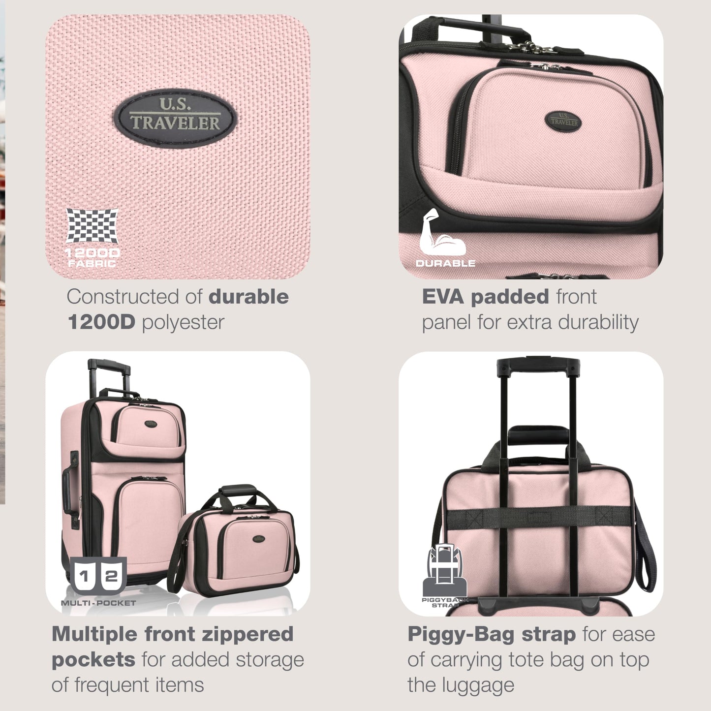 U.S. Traveler Rio Expandable Orange Carry-on