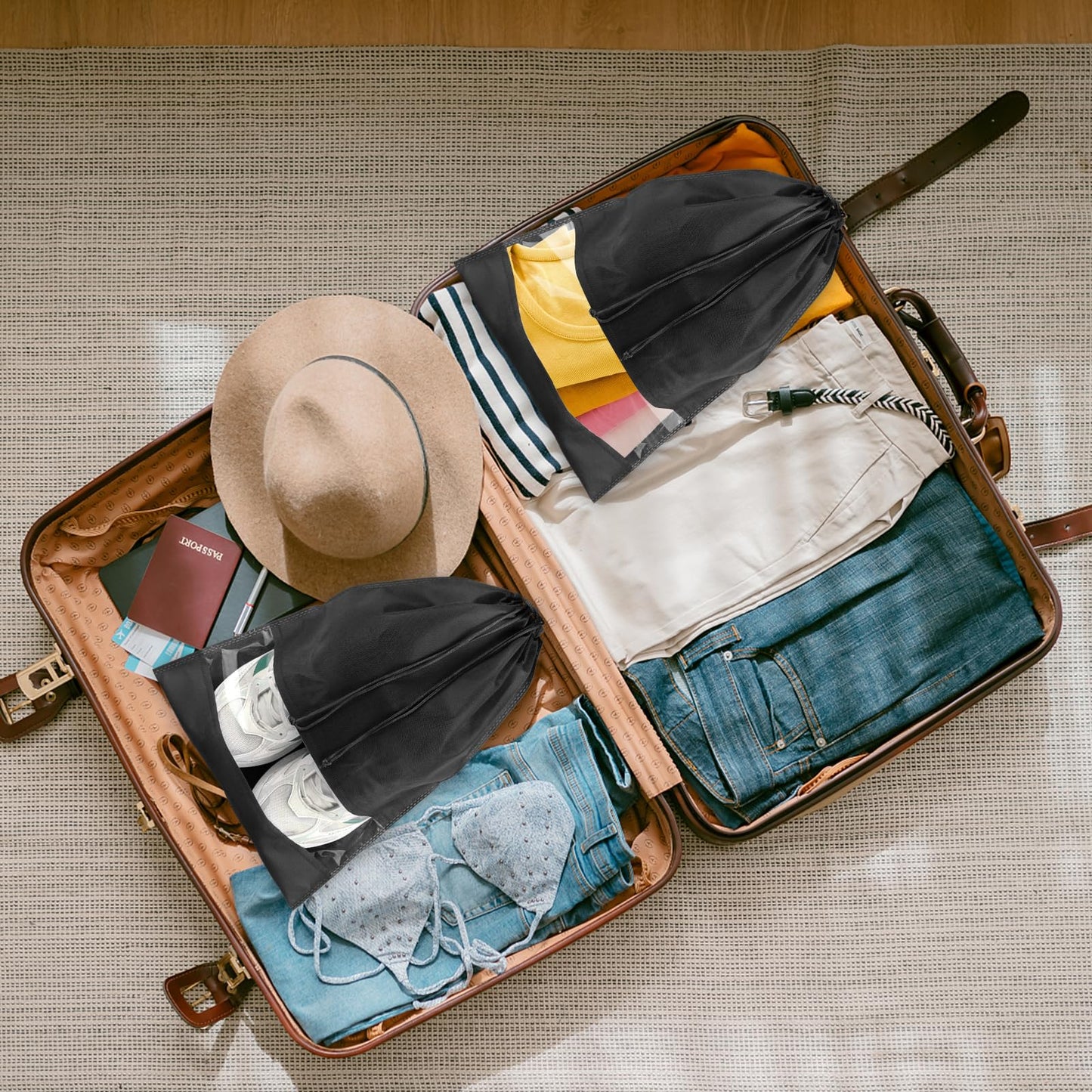 Travel Clear Shoe Bags - 5 Pack Waterproof Storage