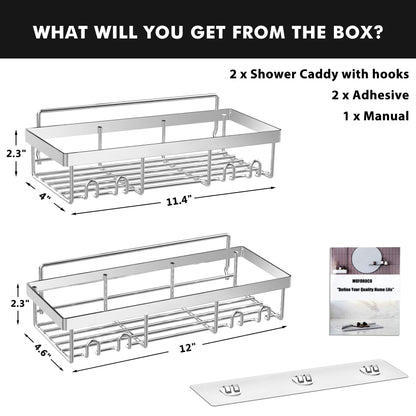 Moforoco Adhesive Shower Caddy Shelf Organizer
