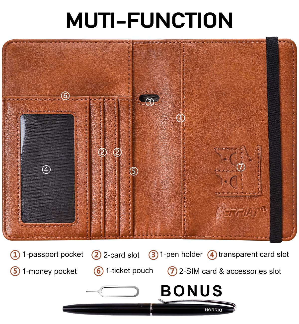 HerriaT RFID Leather Passport Wallet - Gray - Handbags Specialist Headquarter