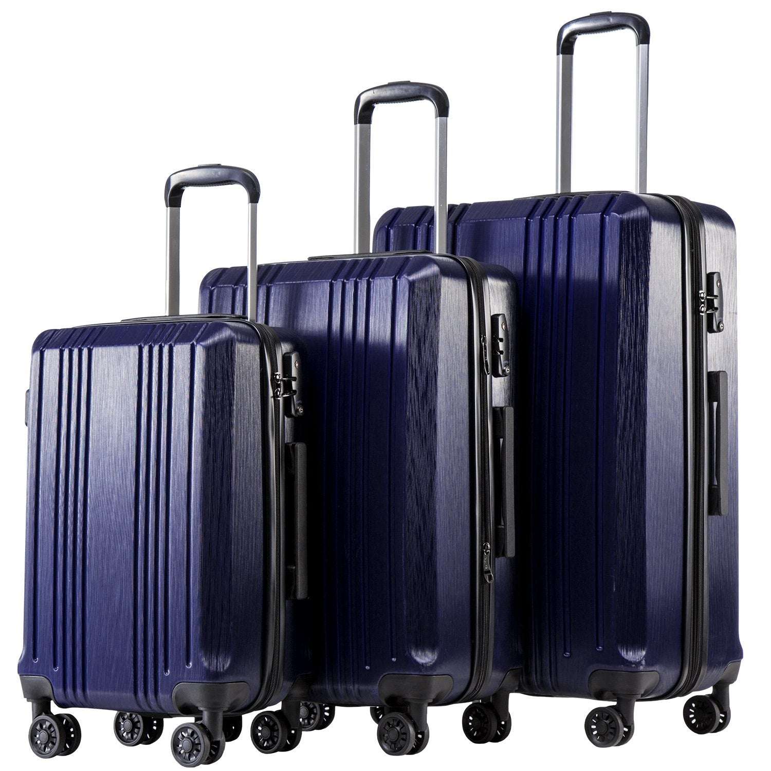 Coolife Expandable Spinner Luggage Set - 3 Piece