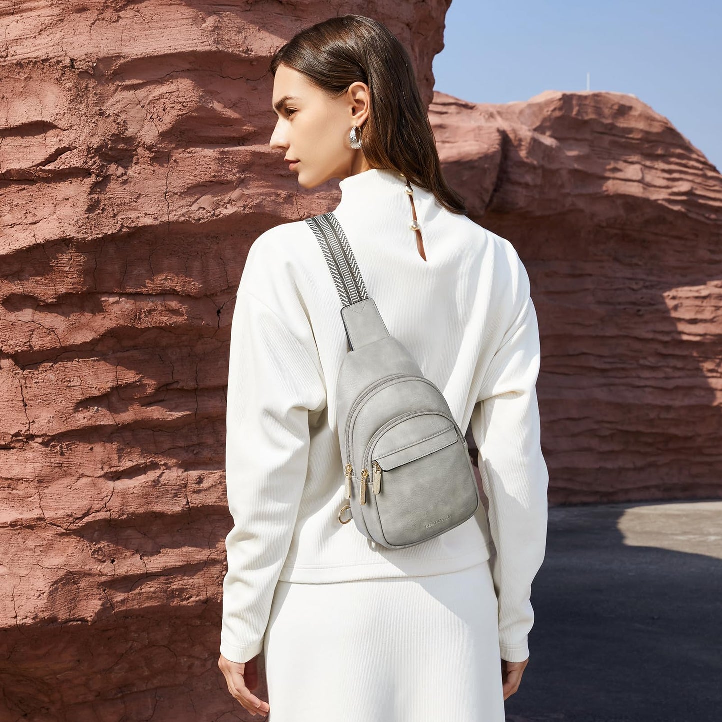 BOSTANTEN Chic Leather Crossbody Sling Bag