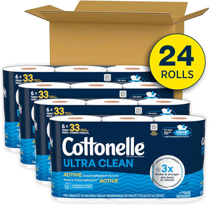 Cottonelle Ultra CleanRipples 24 Mega Rolls Pack