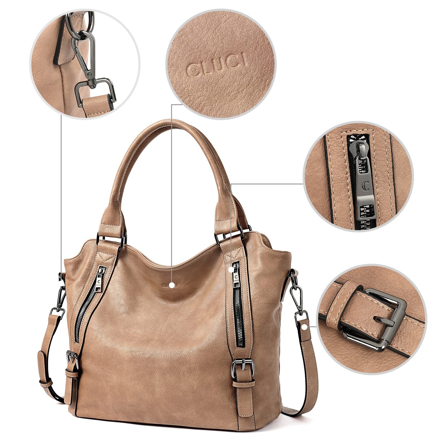 CLUCI Eco Luxe Vegan Leather Tote Bag