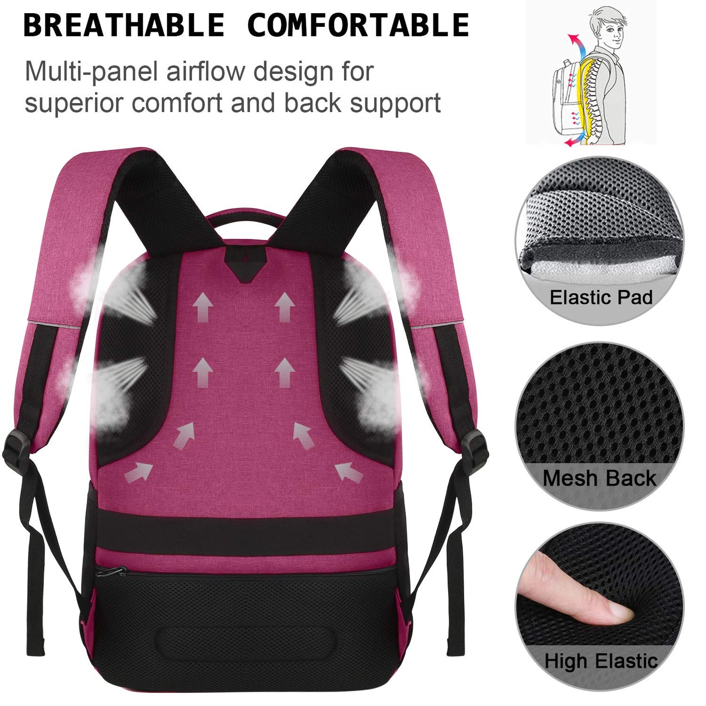 SecureSlim Laptop Backpack with USB & Water Resistance