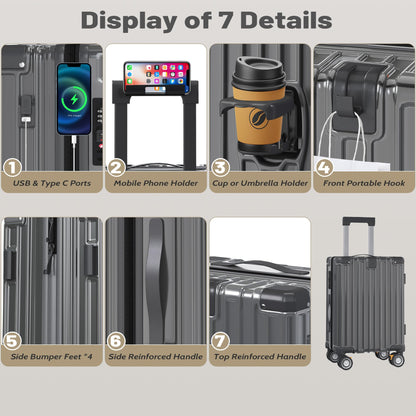 JetGlide 3pc Spinner: Expandable Hardshell Luggage