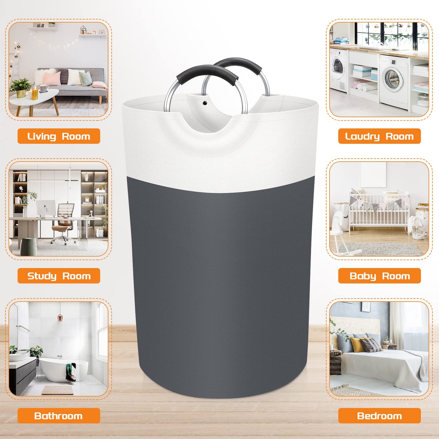 BlissTotes 90L Collapsible Laundry Hamper - Black