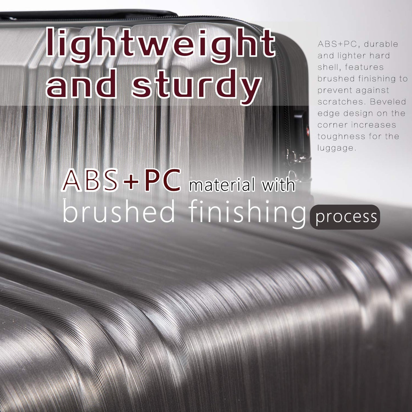 Coolife Expandable Spinner Luggage Set - 3 Piece