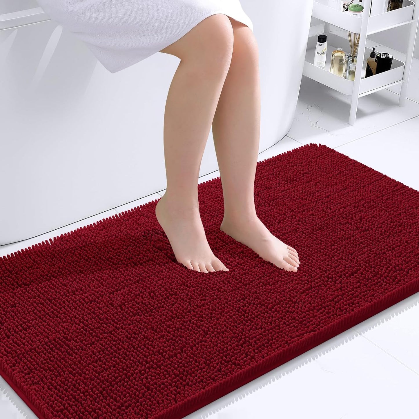 OLANLY Luxe Chenille Bath Mat - Quick Dry & Soft