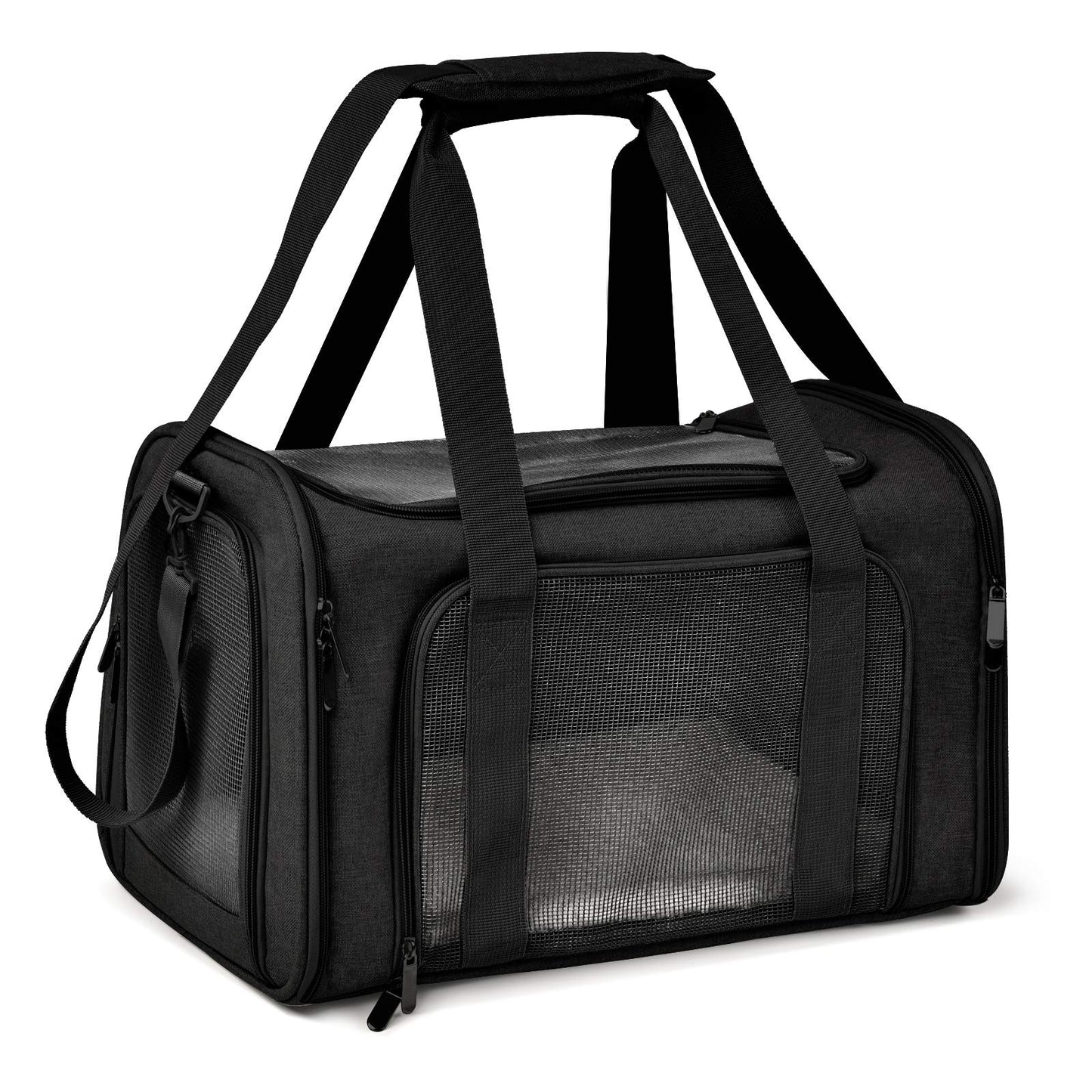 PawsVoyage: Grey TSA-Approved Pet Carrier (15lbs Max)