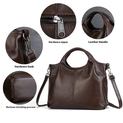Retro Luxe: Genuine Leather Women's Tote