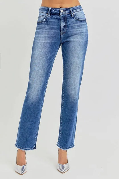 RISEN Mid Rise Ankle Tapered Jeans - Premium Women / Jeans & Denim from Trendsi - Just $58.34! Shop now at Handbags Specialist Headquarter