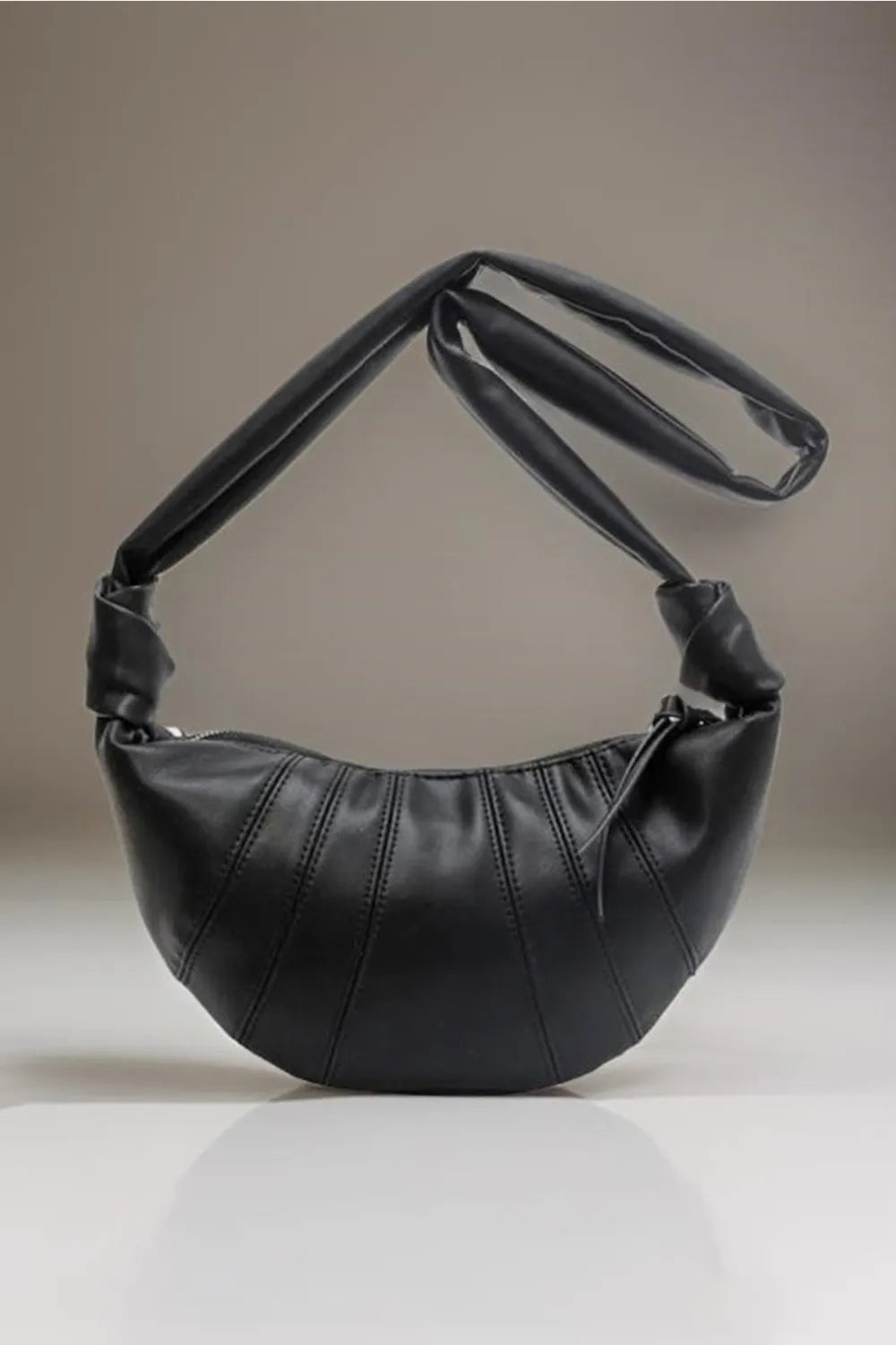 Zenana Vegan Leather Croissant Crossbody Bag - Premium Crossbody Bag from Trendsi - Just $31.99! Shop now at Handbags Specialist Headquarter