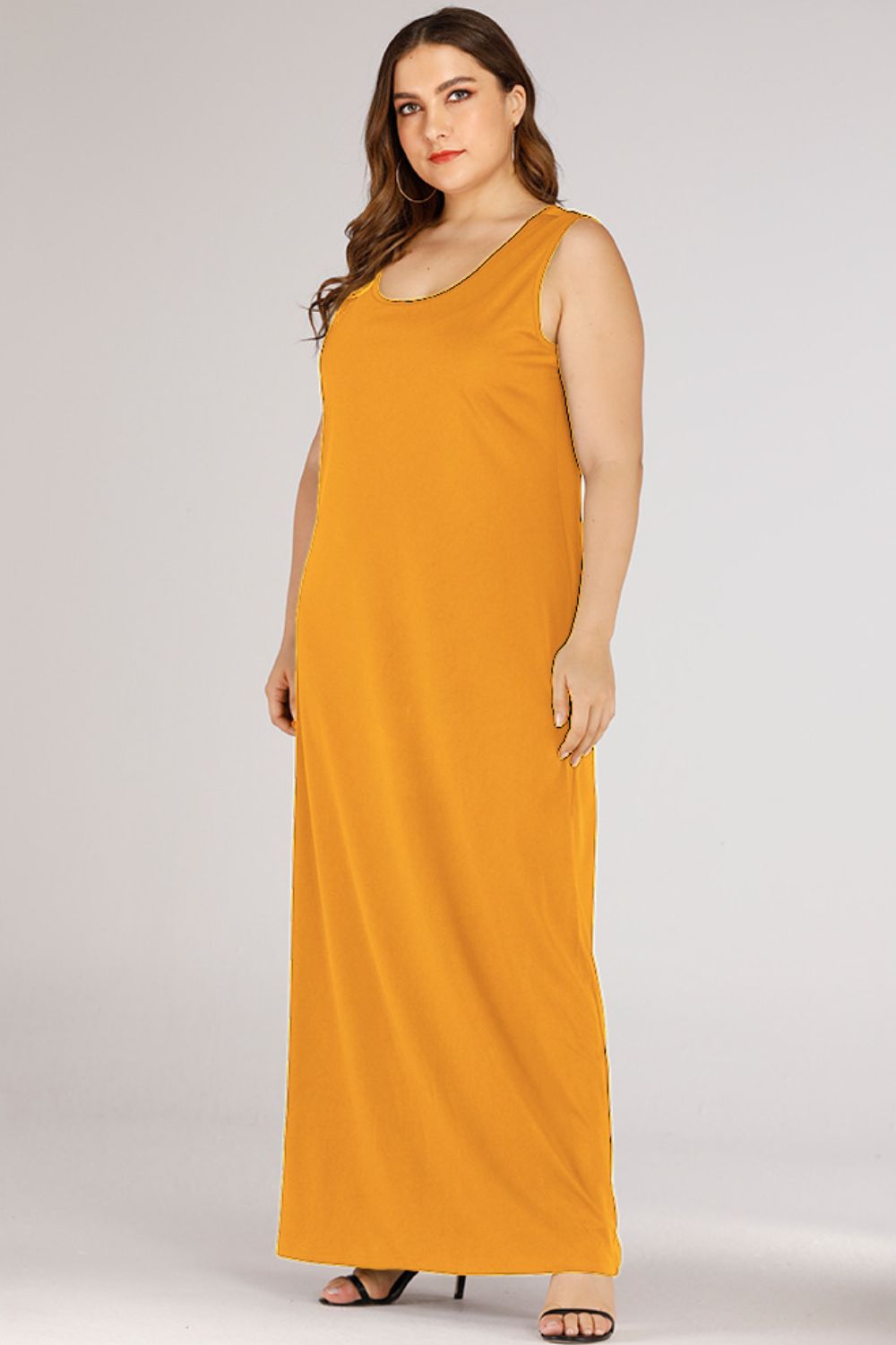 Plus Size Scoop Neck Maxi Tank Dress - Premium Dresses from Trendsi - Just $32.99! Shop now at Handbags Specialist Headquarter