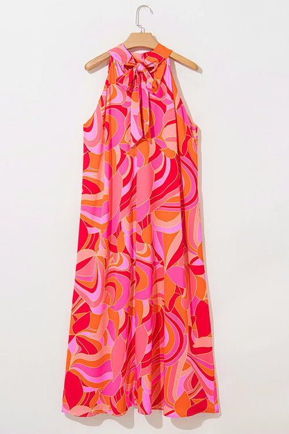 Contrast Grecian Neck Maxi Dress - Premium Maxi Dress from Trendsi - Just $46.99! Shop now at Handbags Specialist Headquarter