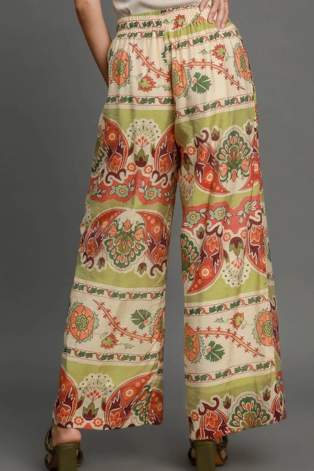 Umgee Full Size Wide Leg Border Print Pants Plus Size - Premium  from Trendsi - Just $48.99! Shop now at Handbags Specialist Headquarter