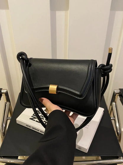 Knotted Strap PU Leather Handbag - Premium handbags from Trendsi - Just $19.99! Shop now at Handbags Specialist Headquarter