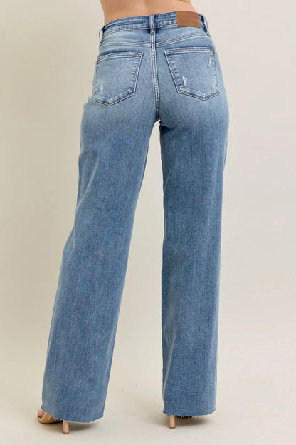 Judy Blue Full Size V - Front Baggy Jeans Plus Size - Premium Women / Jeans & Denim from Trendsi - Just $72.99! Shop now at Handbags Specialist Headquarter