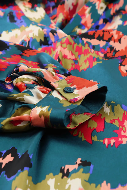 Plus Size Printed Johnny Collar Long Sleeve Blouse - Premium Plus Size Shirts from Trendsi - Just $29! Shop now at Handbags Specialist Headquarter