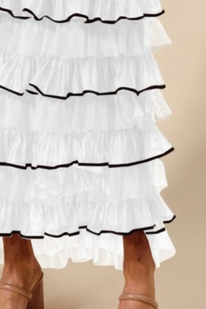 SO ME Layered Ruffled Tulle Maxi Skirt - Premium Skirts from Trendsi - Just $40.99! Shop now at Handbags Specialist Headquarter