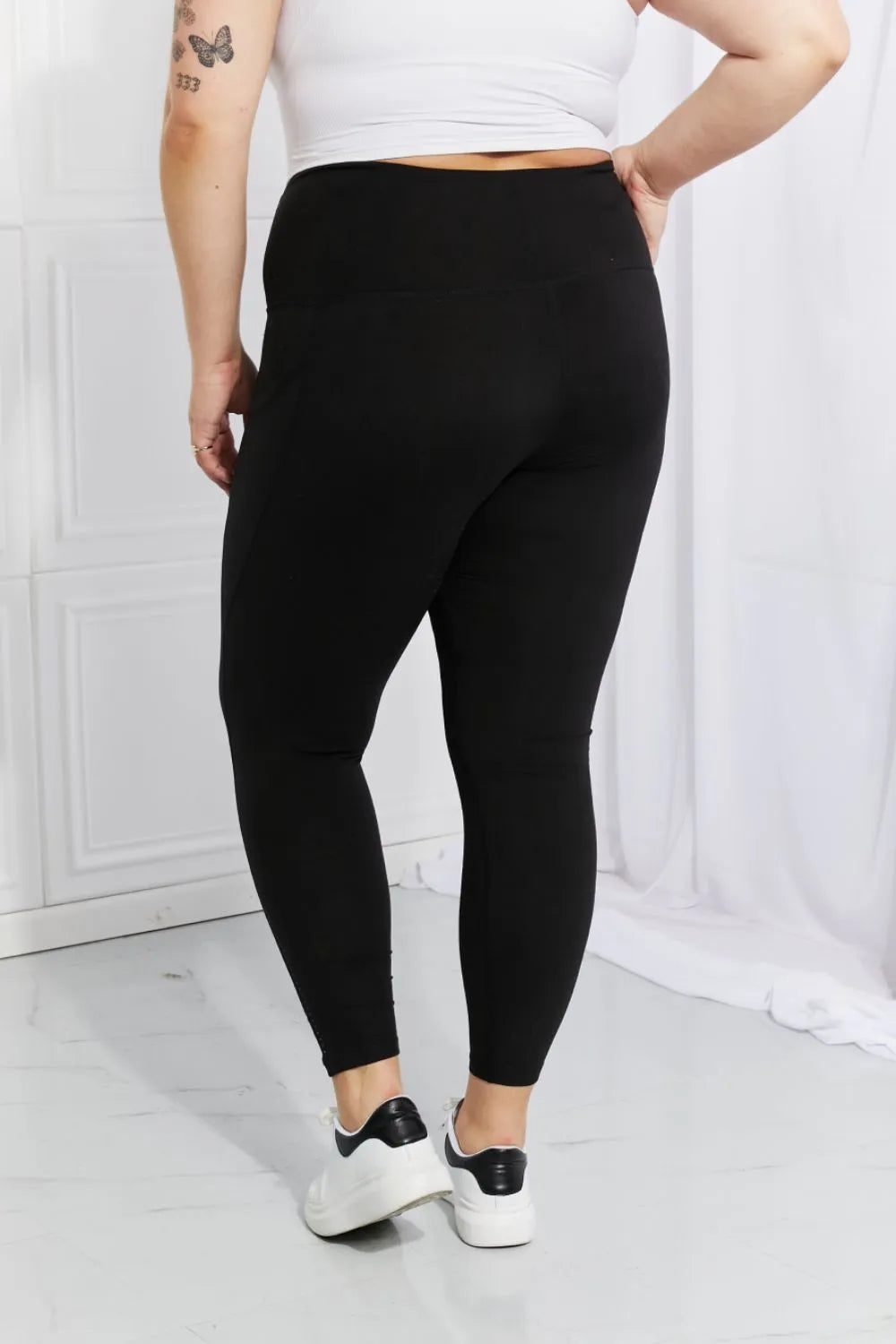 Leggings Depot Full Size Strengthen and Lengthen Reflective Dot Active Leggings - Premium Leggings from Trendsi - Just $37.62! Shop now at Handbags Specialist Headquarter