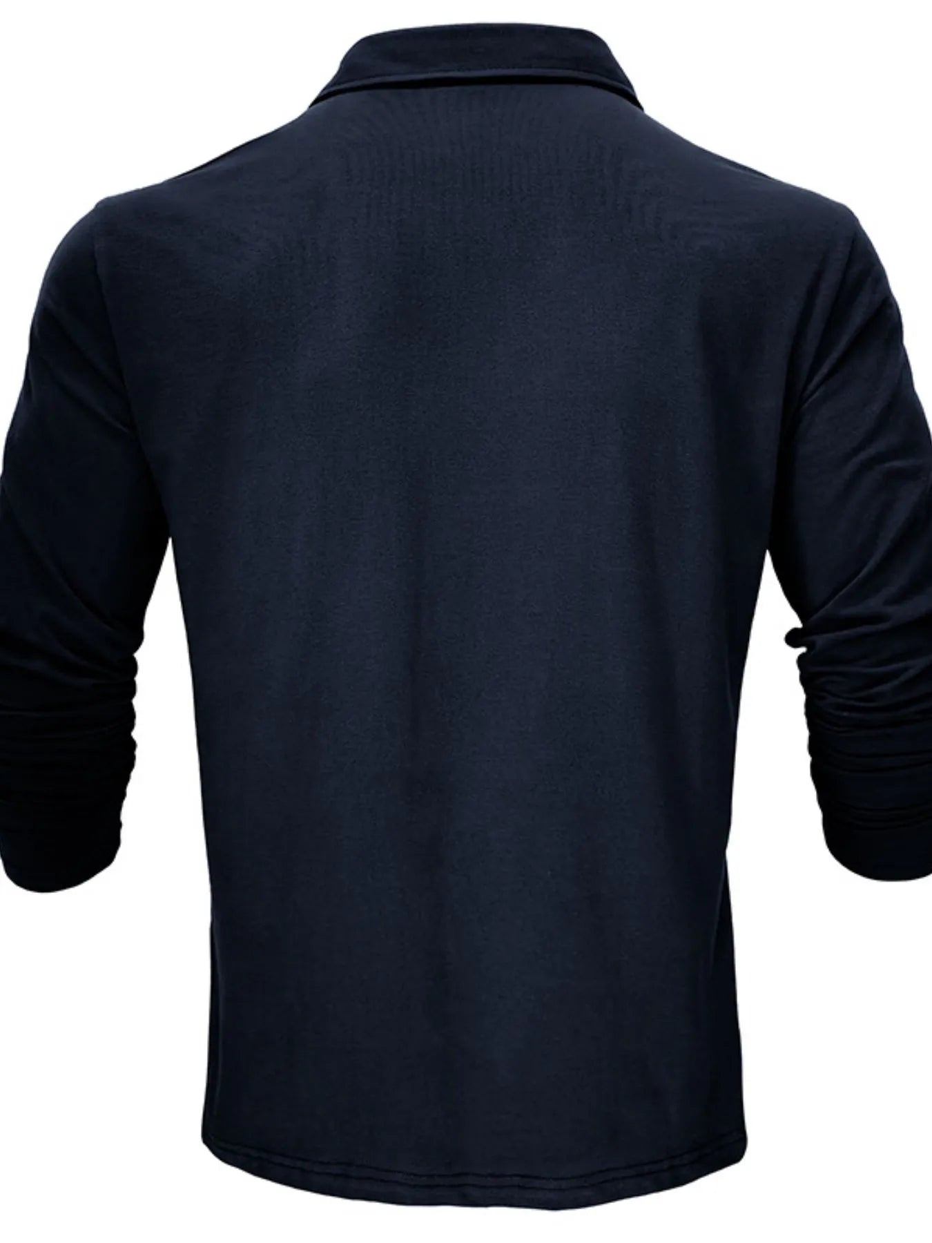 Men's Collared Neck Long Sleeve Polo - Premium Men's Polo shirt from Trendsi - Just $43.99! Shop now at Handbags Specialist Headquarter