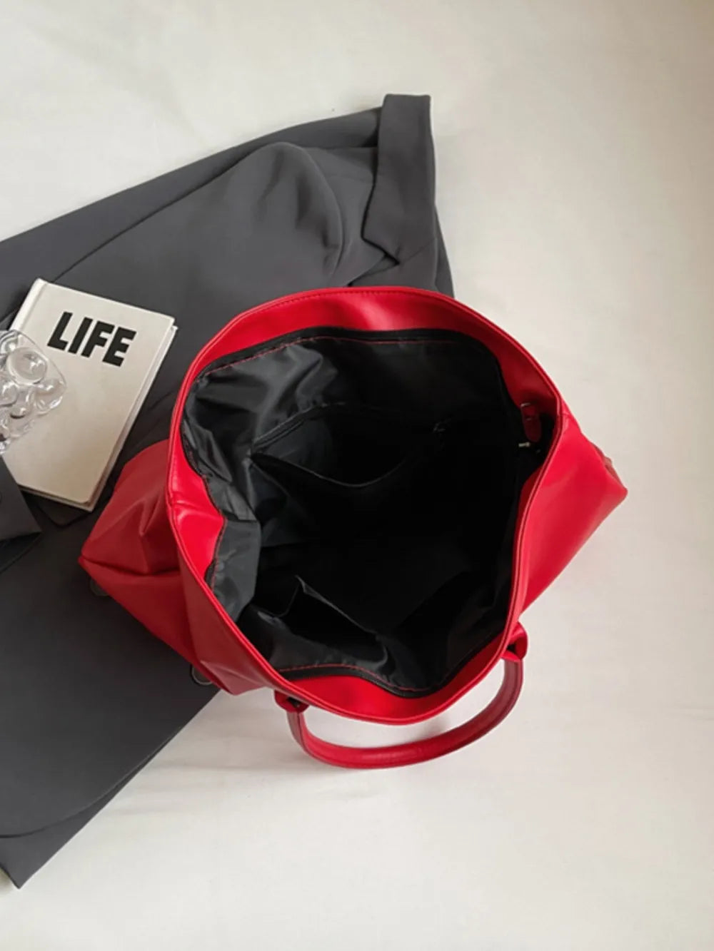 BETTER LIFE PU Leather Tote Bag - Premium Tote Bag from Trendsi - Just $38.99! Shop now at Handbags Specialist Headquarter