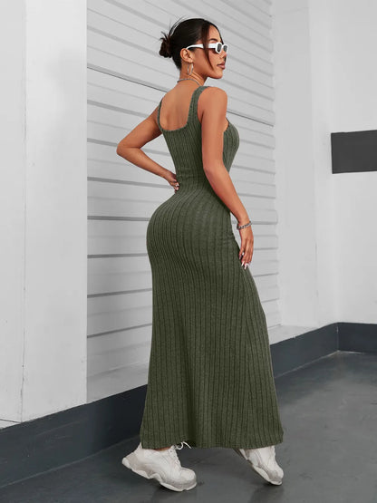 Ribbed Maxi Tank Dress - Premium Maxi Dress from Trendsi - Just $25.99! Shop now at Handbags Specialist Headquarter