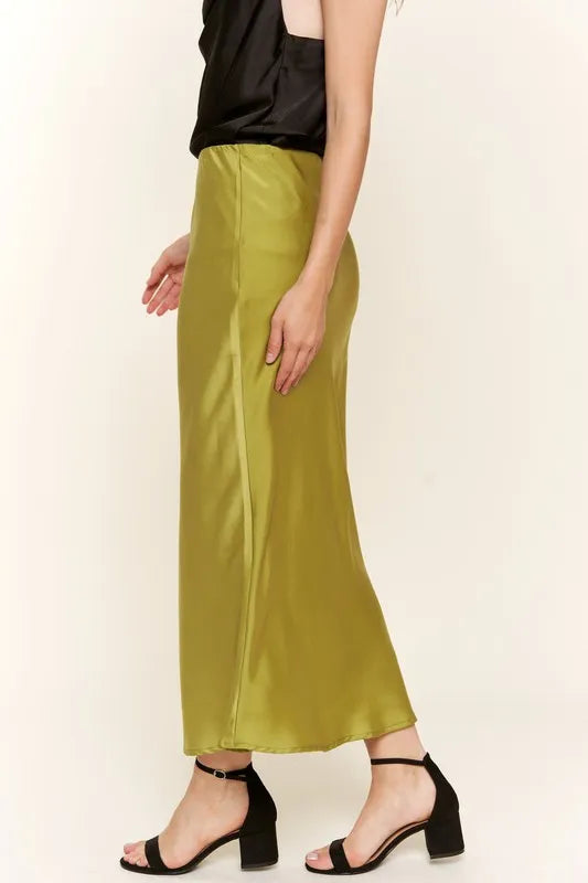 And The Why Satin Midi Skirt - Premium Skirts from Trendsi - Just $47.99! Shop now at Handbags Specialist Headquarter