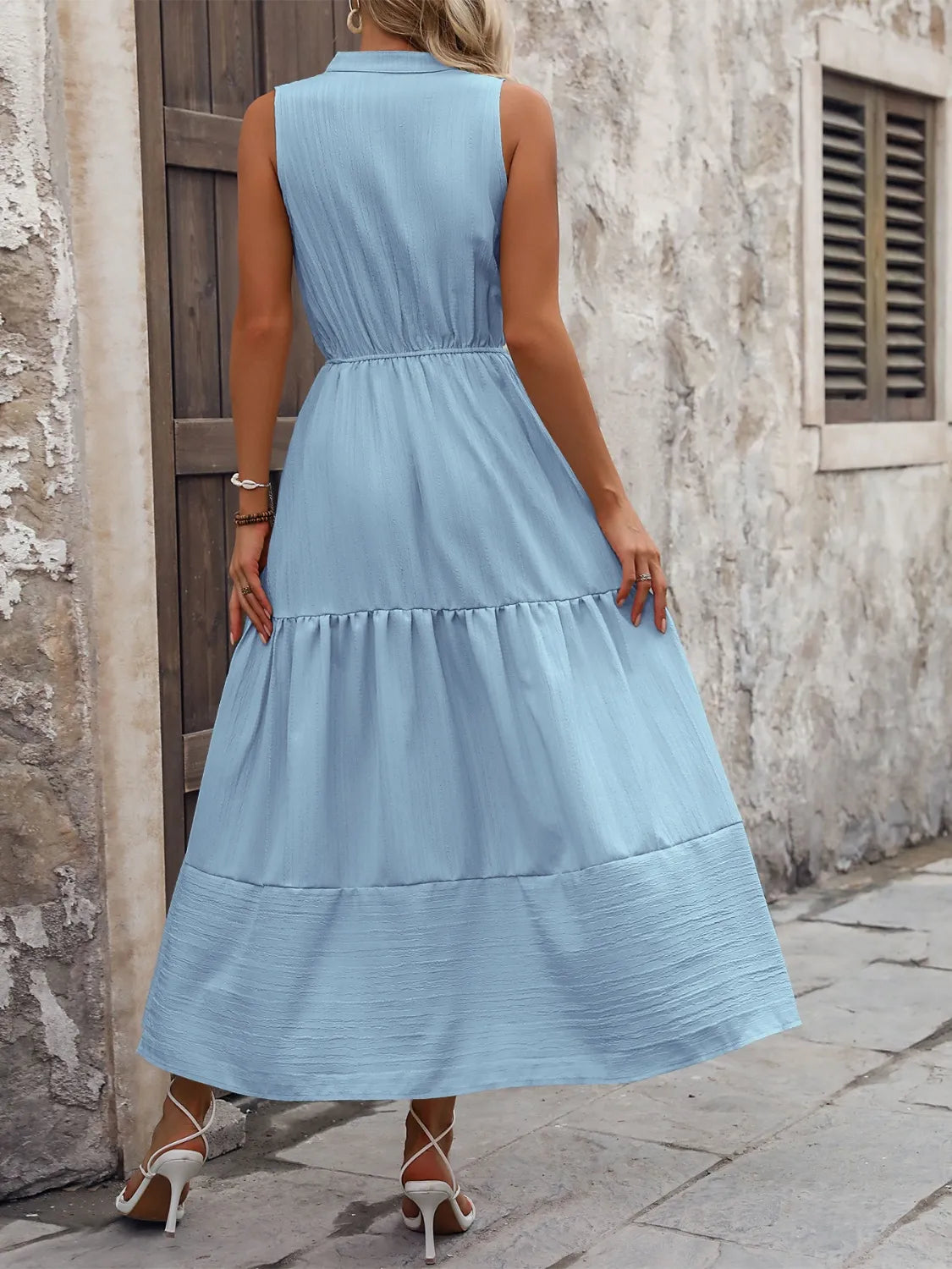 Notched Sleeveless Maxi Tank Dress - Premium Maxi Dress from Trendsi - Just $30.99! Shop now at Handbags Specialist Headquarter