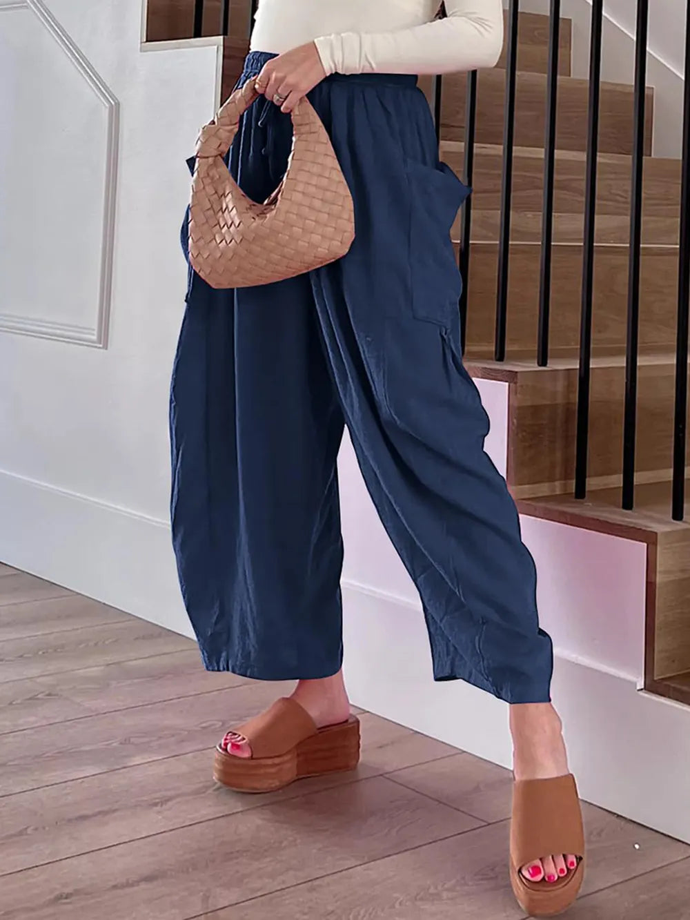 Full Size Wide Leg Pants with Pockets - Premium Women Pants from Trendsi - Just $42.99! Shop now at Handbags Specialist Headquarter