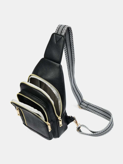 PU Leather Adjustable Strap Crossbody Bag - Premium Crossbody Bag from Trendsi - Just $37.99! Shop now at Handbags Specialist Headquarter