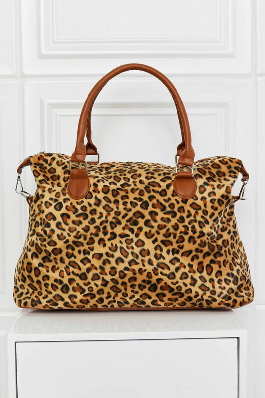 Animal Print Brushed Weekender Bag - Premium Weekender Bag from Trendsi - Just $43.99! Shop now at Handbags Specialist Headquarter