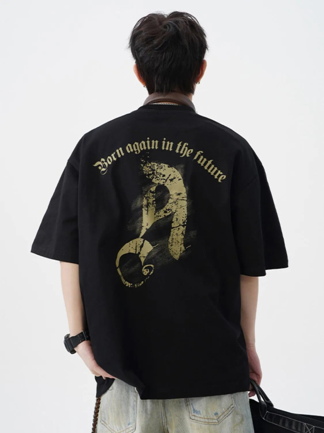 Men's Plus Size Graphic Round Neck Half Sleeve T-Shirt - Premium Men's T-Shirt from Trendsi - Just $27.99! Shop now at Handbags Specialist Headquarter